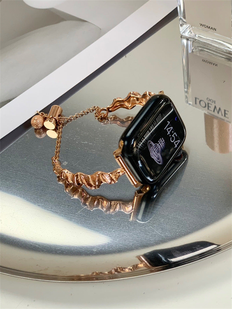 New Silk Scarf Metal Watch Strap