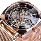 European And American Style Men'S Fashion Casual Openwork Mesh Belt Automatic Mechanical Watch