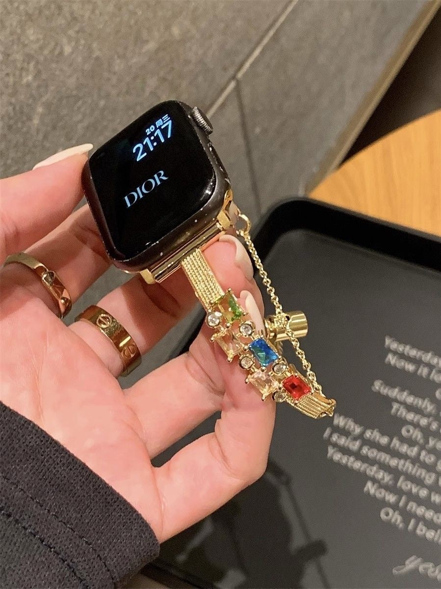 High-grade Metal Square Diamond Bracelet Strap