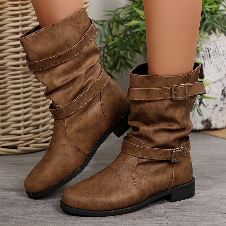 Fashion Plus Size Mid Short Boots Women