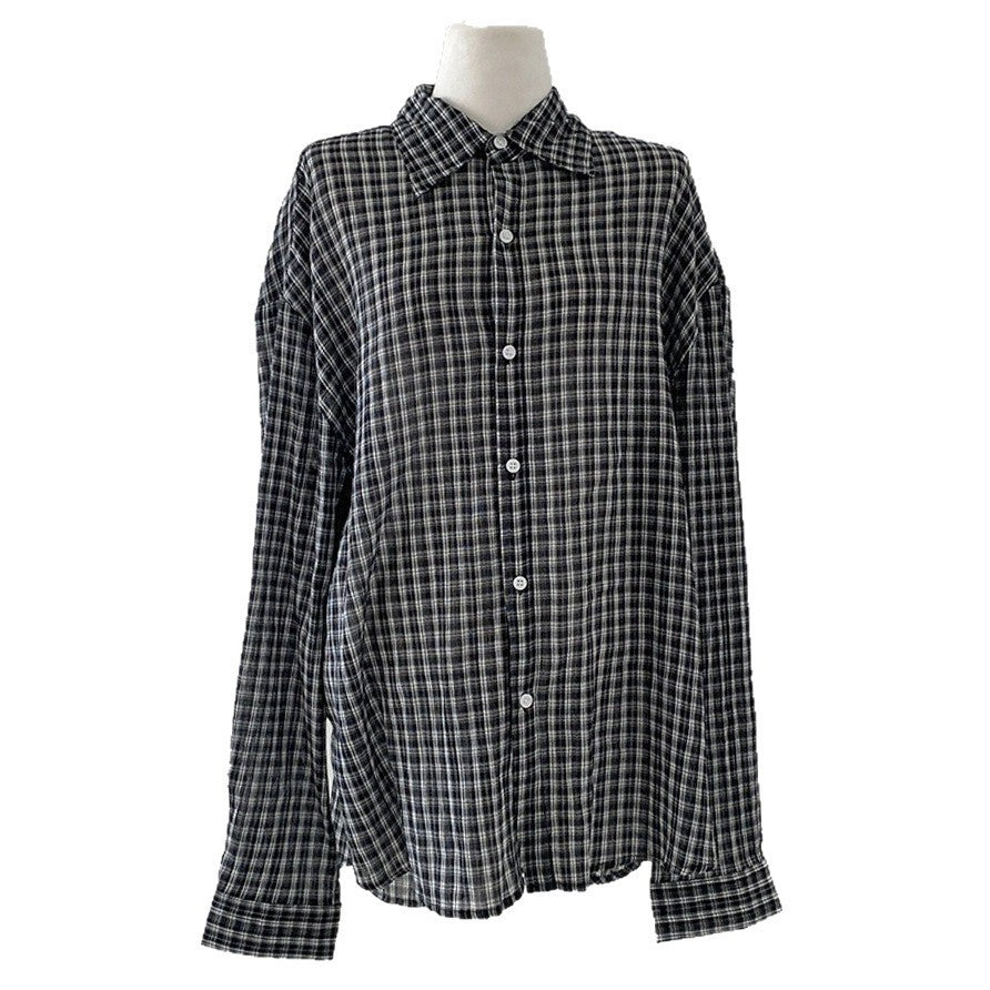 Women's Casual Loose Classic Plaid Fashion Shirt
