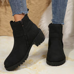 Belt Buckle Women's Ankle Boots Elastic Band