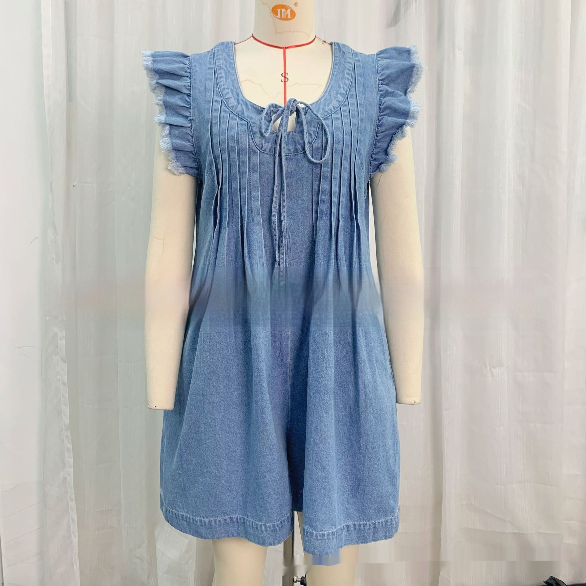 Ins Loose Casual Organ Pleats Suspender Shorts