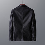 Leather Men's Autumn And Winter Jacket Thin Lapel