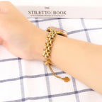 Stainless Steel Double Row Chain Watch Band