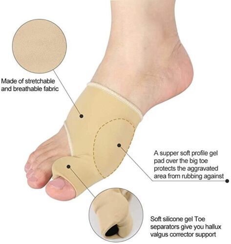 Big Toe Bunion Corrector Splint Straightener Valgus Pain Relief  Big Bone Orthopedic Bunion Correction Pedicure Socks Silicone Corrector Braces Toes Separator Feet Care Tool